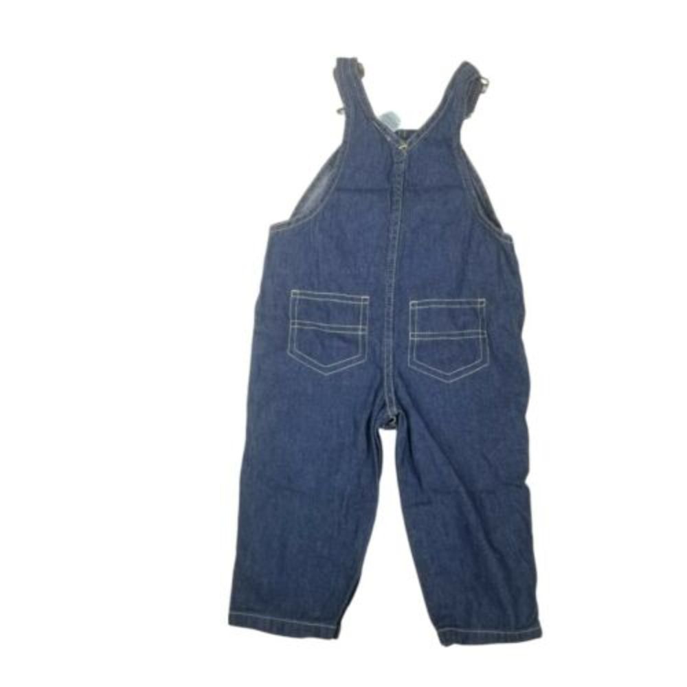 4/$25 Fisher Price Baby 2Pc Overalls Outfit Denim Jeans  Long Sleeve Shirt 12mo - Picture 6 of 12